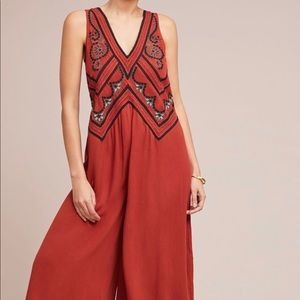 Maeve embroidered jumpsuit —Anthropologie— size 14